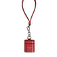 Red White Calfskin Leather Logo Flip Holder Airpods Case