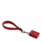 Red White Calfskin Leather Logo Flip Holder Airpods Case