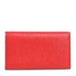 Red Leather Silver Metal Logo Plaque Trifold  Key Holder