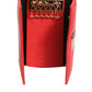 Red Leather Silver Metal Logo Plaque Trifold  Key Holder