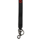 Black Red Logo Polyester Brass Holder Keychain Keyring