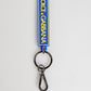 Blue Yellow DG Rubber Logo Silver Men's Keychain  Keyring