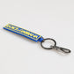Blue Yellow DG Rubber Logo Silver Men's Keychain  Keyring