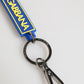 Blue Yellow DG Rubber Logo Silver Men's Keychain  Keyring