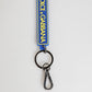 Blue Yellow DG Rubber Logo Silver Men's Keychain  Keyring