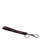Black Burgundy Nylon DG Logo Crown Holder Keychain Keyring