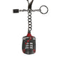 Black Red Military Leather Patch DG Logo Keychain Keyring