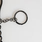 Black Red Military Leather Patch DG Logo Keychain Keyring