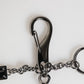 Black Red Military Leather Patch DG Logo Keychain Keyring