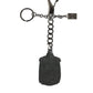 Black Red Military Leather Patch DG Logo Keychain Keyring
