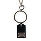 Black Sint Glass Plaque DG Logo Metal PlateKeychain Keyring