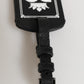 Black Textured Leather DG Logo Travel Luggage Tag Keyring
