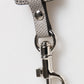Gray Leather Logo Metal Ring Keychain Holder Keyring