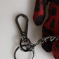 Red Black Polyester Animal Silhouette Bag Keychain Keyring