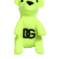 Neon Green Bear Embroidered Logo Men Keychain Clasp  Keyring