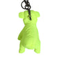 Neon Green Bear Embroidered Logo Men Keychain Clasp  Keyring
