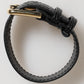 Black Embossed Leather Gold Buckle Belt Strap Bracelet