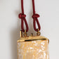 White Resin Gold Metal Crossbody Mini Purse Tassel Bag