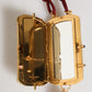 White Resin Gold Metal Crossbody Mini Purse Tassel Bag