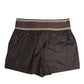 Brown Polyester Logo Elastic Waistband Swimwear