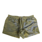 Green Polyester Metallic Logo Print Men Swimwear
