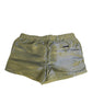 Green Polyester Metallic Logo Print Men Swimwear
