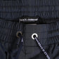 Navy Blue Polyester Nylon Pinstripe Men's Swimwear