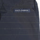 Navy Blue Polyester Nylon Pinstripe Men's Swimwear