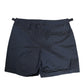 Navy Blue Polyester Pinstripe Men Shorts Swimwear