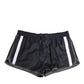 Black White Polyester Logo Elastic Waistband Swimwear