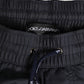 Black White Polyester Logo Elastic Waistband Swimwear