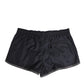 Black White Polyester Logo Elastic Waistband Swimwear