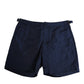 Navy Blue Polyester Logo Buckle Waist Swimwear
