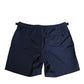 Navy Blue Polyester Logo Buckle Waist Swimwear