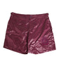 Burgundy Polyester Logo Embossed Crest Swimwear
