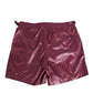 Burgundy Polyester Logo Embossed Crest Swimwear