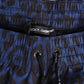 Blue Leopard Print Polyester Elastic Waistband Swimwear