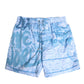 Blue World Map Polyester Elastic Waistband Swimwear