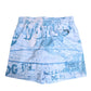 Blue World Map Polyester Elastic Waistband Swimwear