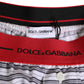 White Striped Cotton Red Waistband Shorts Swimwear
