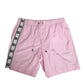 Pink Nylon Logo Side Stripe Beachwear Men Swimwear