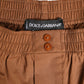 Brown Cotton Boxer Waistband Short Swimwear