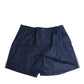 Navy Blue Cotton Elastic Waistband Button Swimwear
