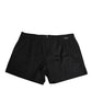 Black Cotton Elastic Waistband Button Swimwear
