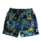 Blue Marble Print Logo Men Boxer Short Swimwear