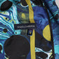 Blue Marble Print Logo Men Boxer Short Swimwear