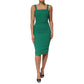 Dark Green Sleeveless Rayon Bodycon Dress