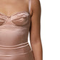 Blush Pink Silk Satin Bustier Midi Bodycon Dress