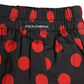 Black Silk Polka Dot Boxer Shorts Men Underwear