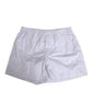 White Blue Cotton Striped Button Fly Shorts Swimwear